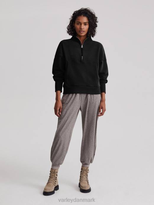 acadia pullover med halv lynlås Varley Kvinder L460202 beklædning sort