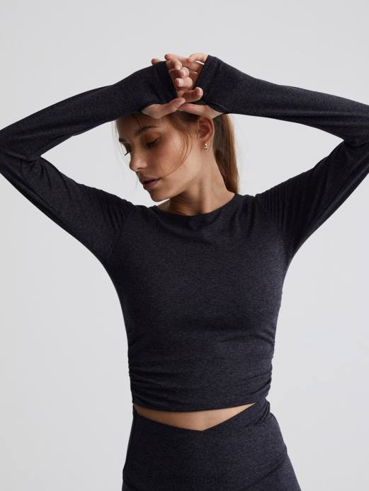 altid varm sloan beskåret tee Varley Kvinder L460222 beklædning sort mergel