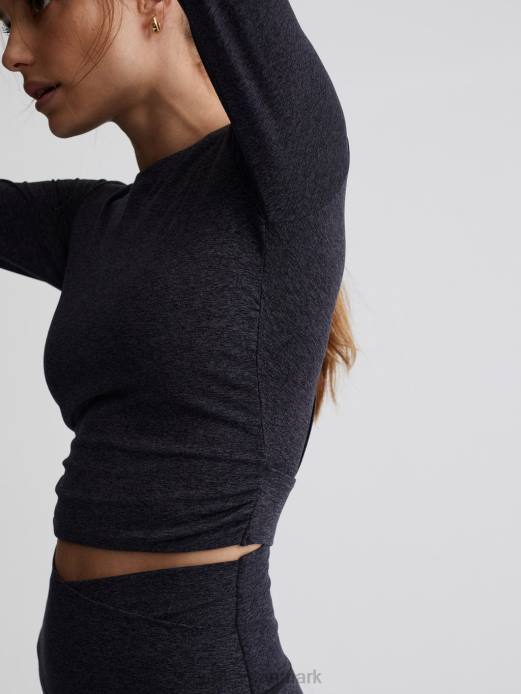 altid varm sloan beskåret tee Varley Kvinder L460222 beklædning sort mergel