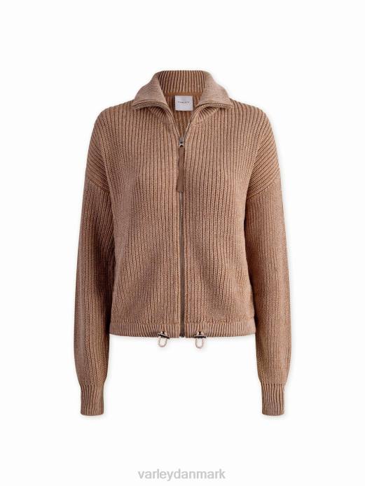 anderson strik med lynlås Varley Kvinder L460205 beklædning kantarel/hejre spættestrik