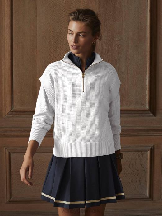 atwood strik med halv lynlås Varley Kvinder L4607 beklædning hvid