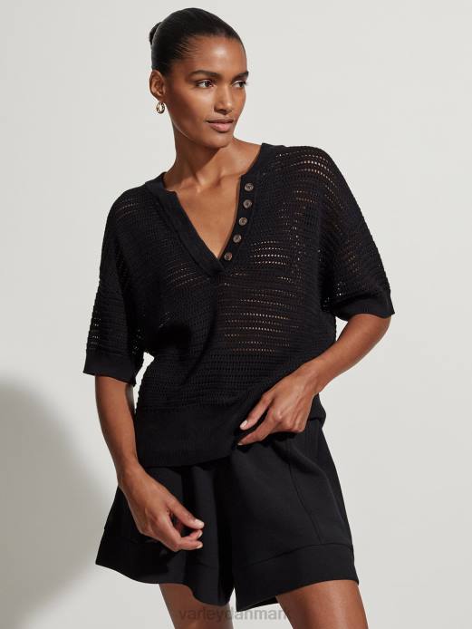 callie strik top Varley Kvinder L46082 beklædning sort