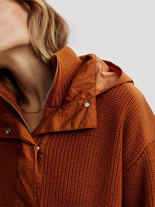 carter pullover med halv lynlås Varley Kvinder L460199 beklædning karamel cafe blanding