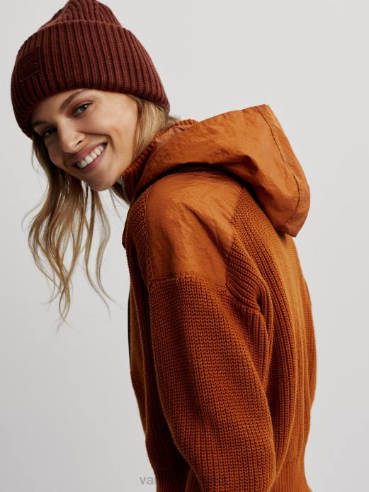 carter pullover med halv lynlås Varley Kvinder L460199 beklædning karamel cafe blanding