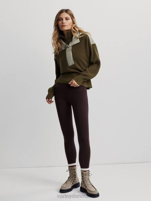 carter pullover med halv lynlås Varley Kvinder L460200 beklædning mørk olivenblanding