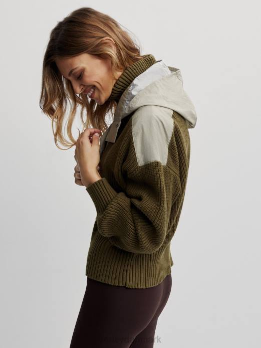carter pullover med halv lynlås Varley Kvinder L460200 beklædning mørk olivenblanding