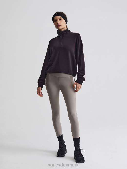 collett pullover med halv lynlås Varley Kvinder L460237 beklædning sort