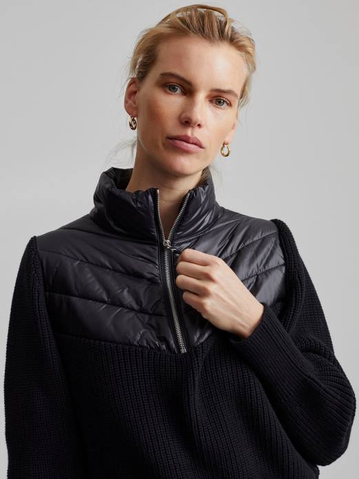 daines pullover med halv lynlås Varley Kvinder L460421 beklædning sort