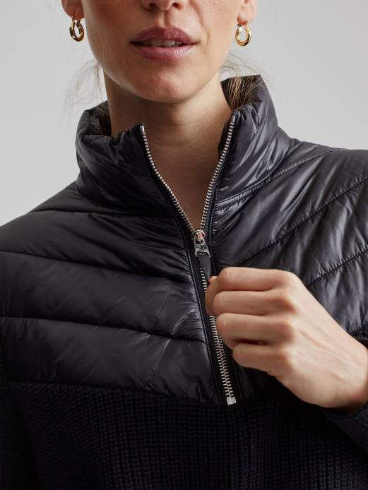 daines pullover med halv lynlås Varley Kvinder L460421 beklædning sort