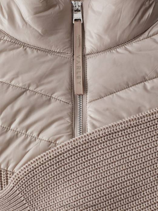 daines pullover med halv lynlås Varley Kvinder L460422 beklædning taupe ler