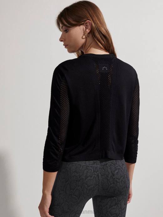 halldale sømløs langærmet t-shirt Varley Kvinder L460124 beklædning sort