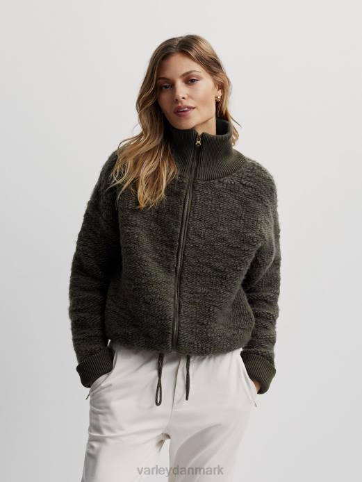 hunter fleece med lynlås Varley Kvinder L460423 beklædning mørk oliven