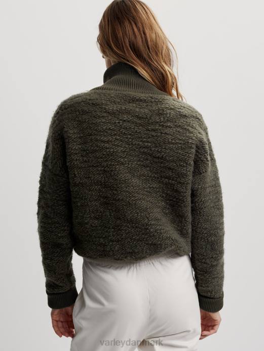 hunter fleece med lynlås Varley Kvinder L460423 beklædning mørk oliven