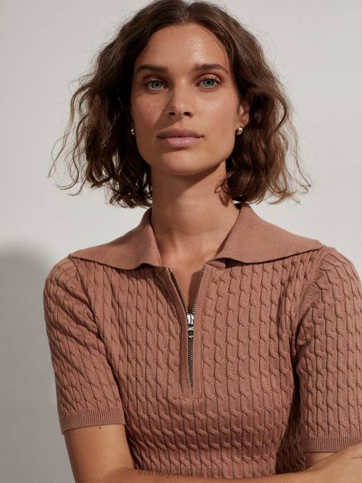 lillian off court polo Varley Kvinder L460142 beklædning mokka mousse