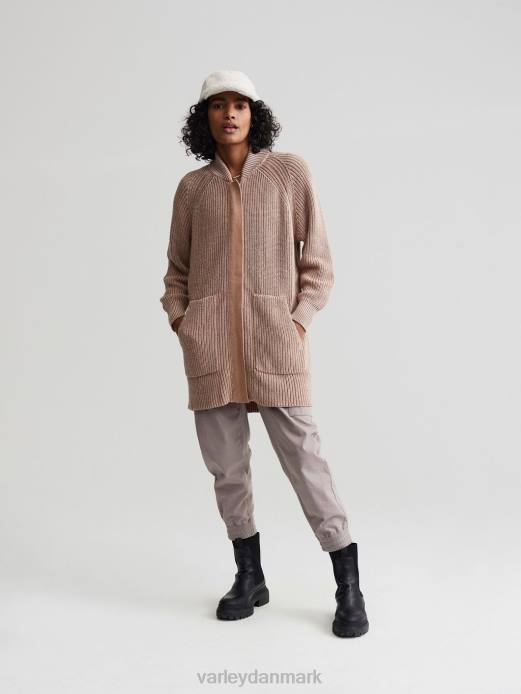 maybelle strik jakke Varley Kvinder L460208 beklædning kantarel/hejre spættestrik