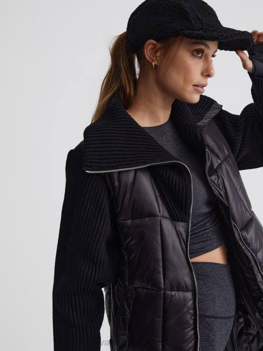 mayten strik puffer jakke Varley Kvinder L460450 beklædning sort