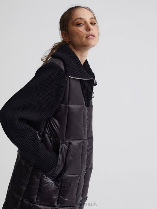 mayten strik puffer jakke Varley Kvinder L460450 beklædning sort