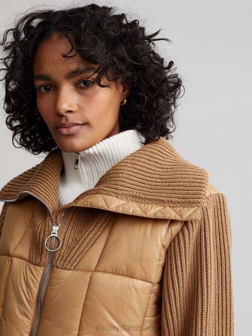 mayten strik puffer jakke Varley Kvinder L460451 beklædning ørkensand