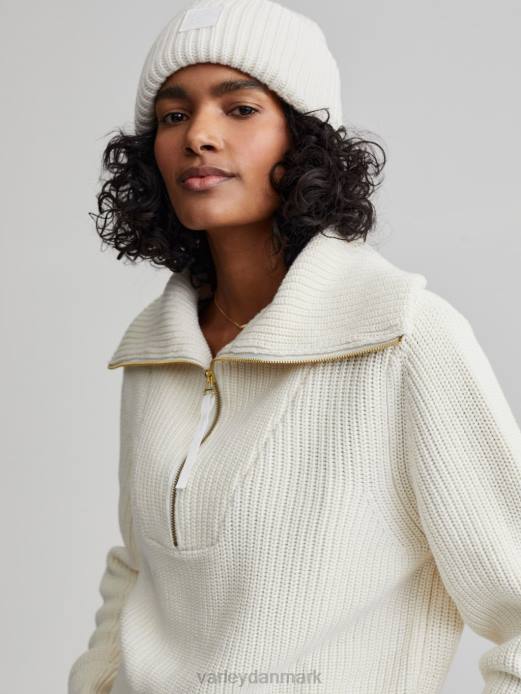 mentone striktrøje med halv lynlås Varley Kvinder L460218 beklædning hejre