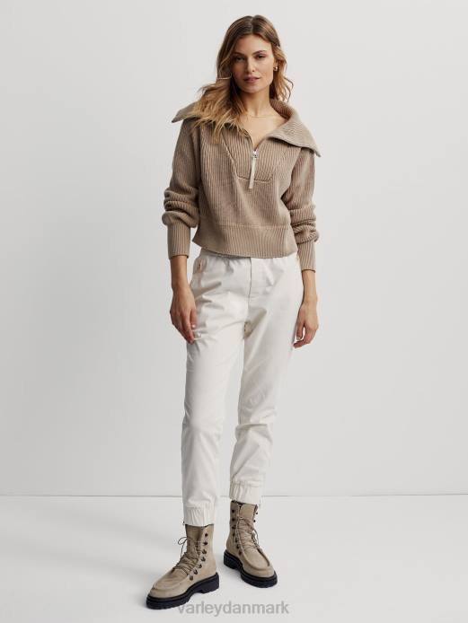 mentone striktrøje med halv lynlås Varley Kvinder L460220 beklædning lys taupe