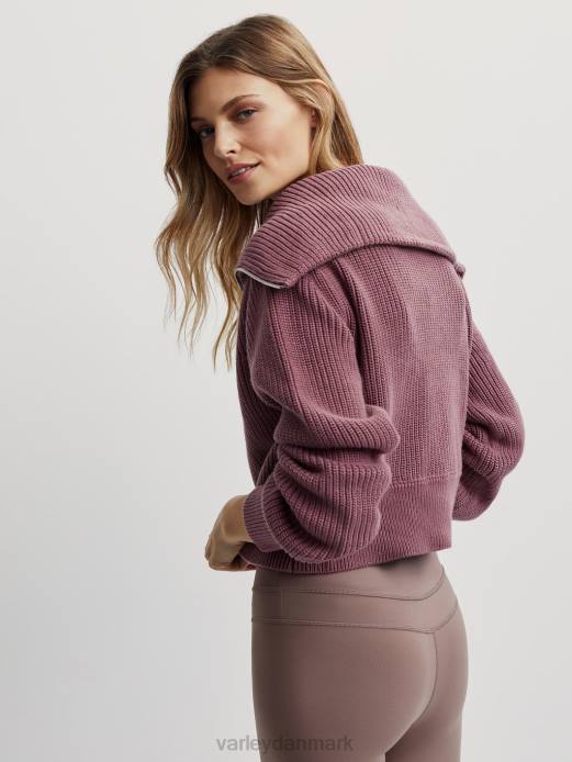 mentone striktrøje med halv lynlås Varley Kvinder L460221 beklædning rosenbrun