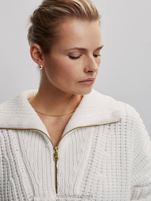 natalia pullover med halv lynlås Varley Kvinder L460184 beklædning sne hvid