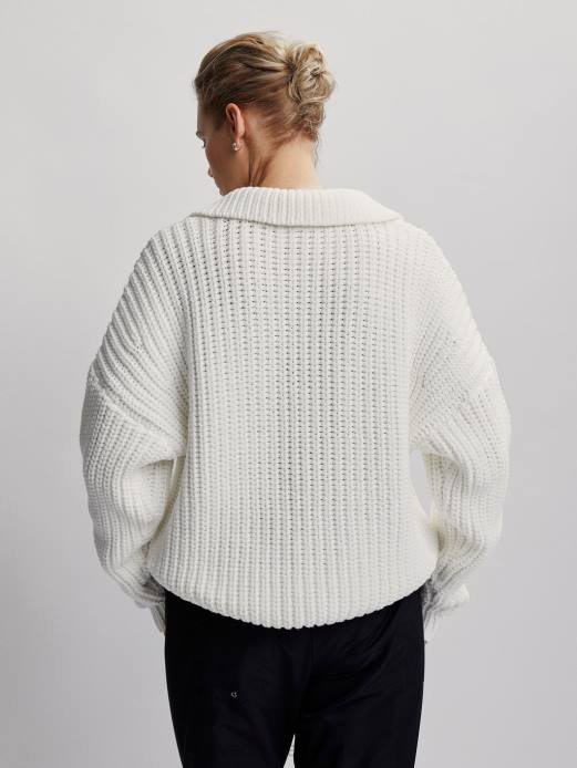 natalia pullover med halv lynlås Varley Kvinder L460184 beklædning sne hvid