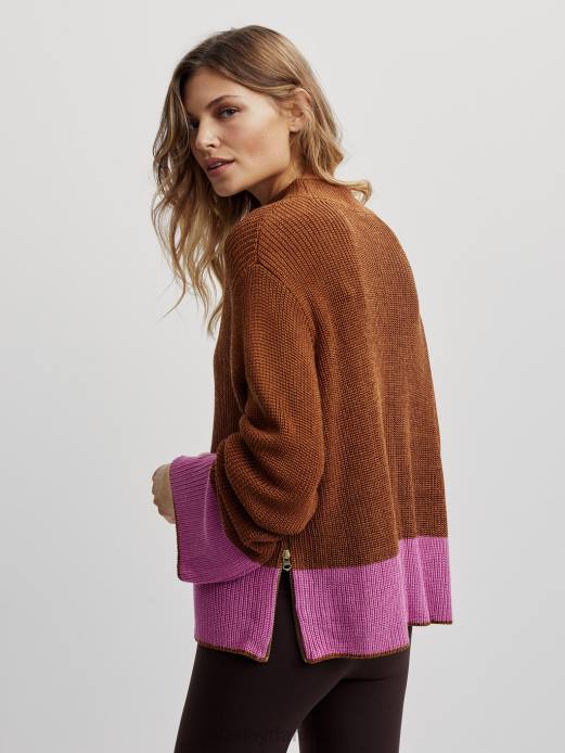 panama strik Varley Kvinder L460182 beklædning metallisk karamel cafe