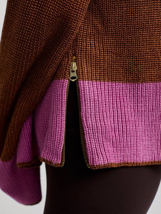 panama strik Varley Kvinder L460182 beklædning metallisk karamel cafe