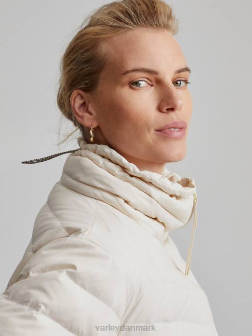 porter letvægts dunjakke Varley Kvinder L460431 beklædning hvid hætte grå