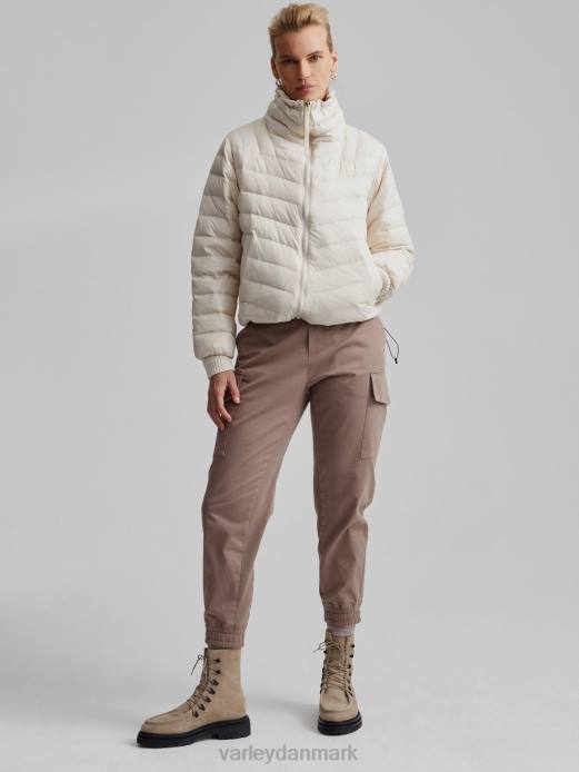 porter letvægts dunjakke Varley Kvinder L460431 beklædning hvid hætte grå