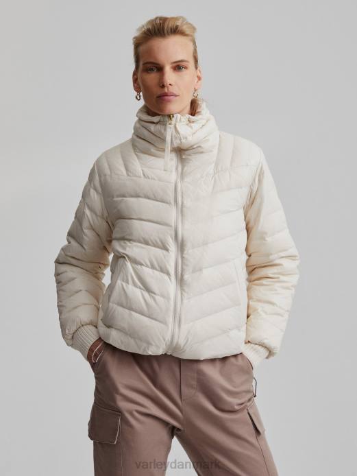 porter letvægts dunjakke Varley Kvinder L460431 beklædning hvid hætte grå