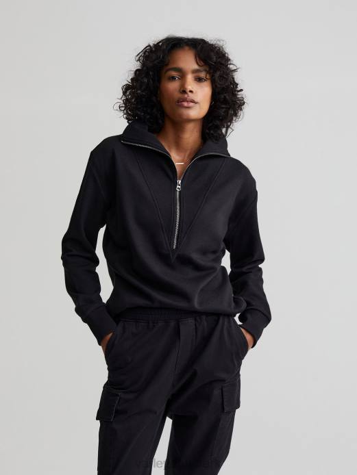 pullover med halv lynlås i klartræ Varley Kvinder L460229 beklædning sort