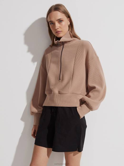 ramona pullover med halv lynlås Varley Kvinder L460145 beklædning kantarel