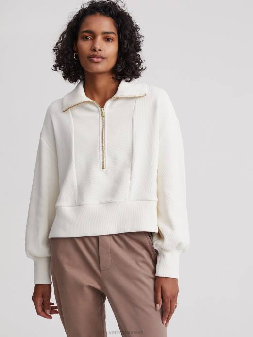 ramona pullover med halv lynlås Varley Kvinder L460147 beklædning hviske hvid
