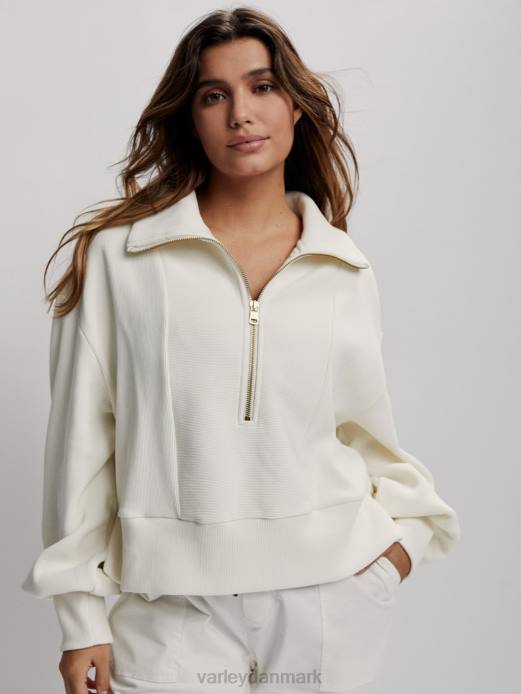 ramona pullover med halv lynlås Varley Kvinder L460147 beklædning hviske hvid