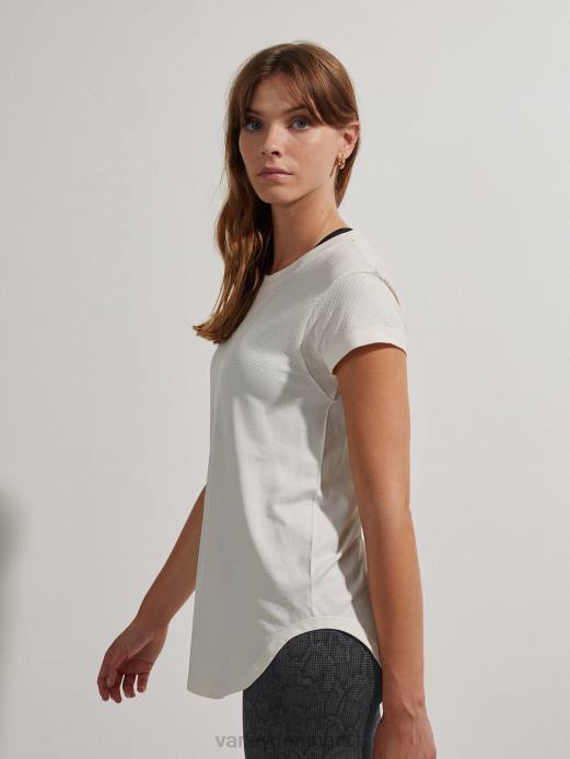 sømløs jade t-shirt Varley Kvinder L460123 beklædning sne hvid