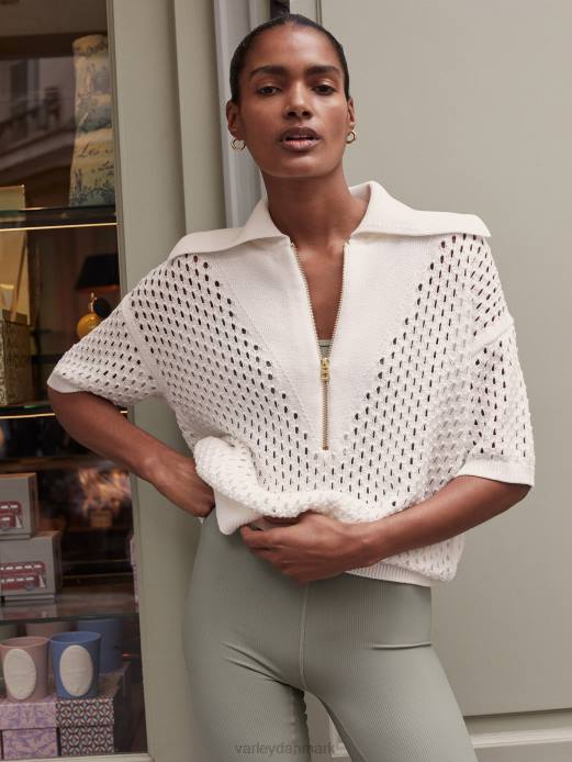 teagan boxy strik polo Varley Kvinder L46069 beklædning sne hvid