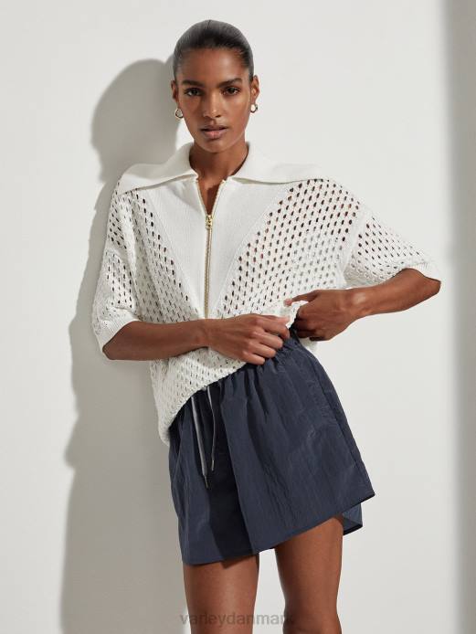 teagan boxy strik polo Varley Kvinder L46069 beklædning sne hvid