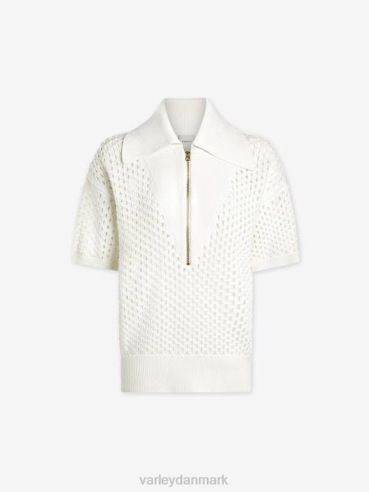 teagan boxy strik polo Varley Kvinder L46069 beklædning sne hvid