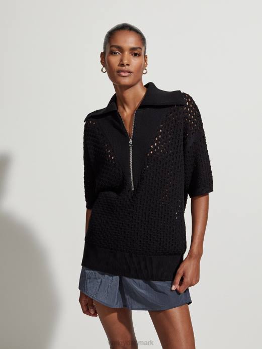 teagan boxy strik polo Varley Kvinder L46070 beklædning sort