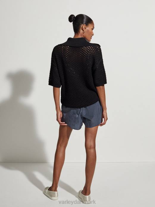 teagan boxy strik polo Varley Kvinder L46070 beklædning sort