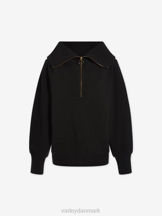 vine pullover med halv lynlås Varley Kvinder L46087 beklædning sort