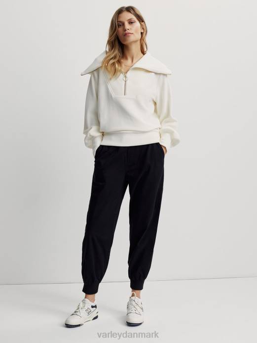 vine pullover med halv lynlås Varley Kvinder L46088 beklædning elfenben
