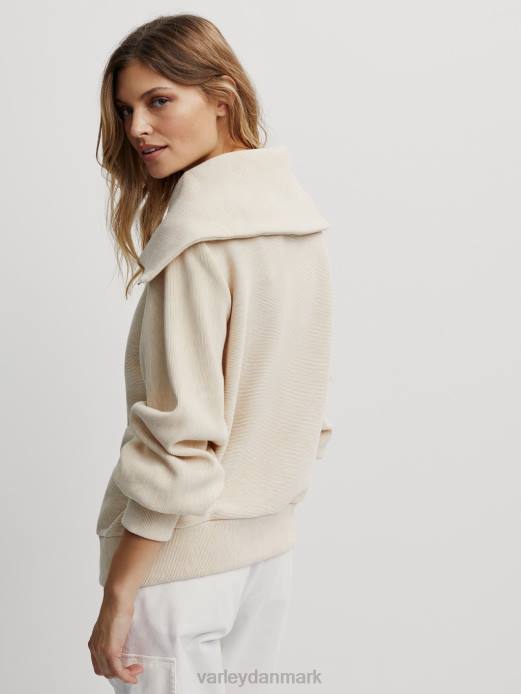 vine pullover med halv lynlås Varley Kvinder L46091 beklædning havregryn mergel