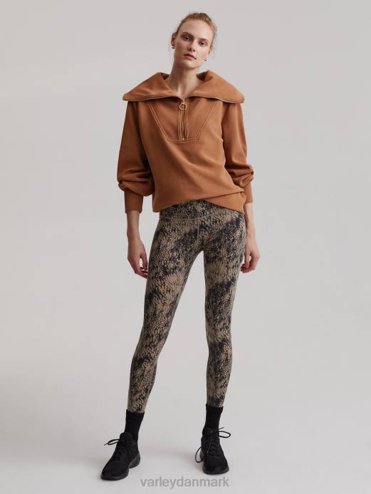 vine pullover med halv lynlås Varley Kvinder L46092 beklædning rug