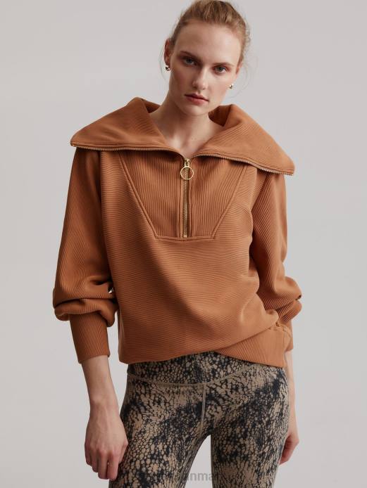 vine pullover med halv lynlås Varley Kvinder L46092 beklædning rug