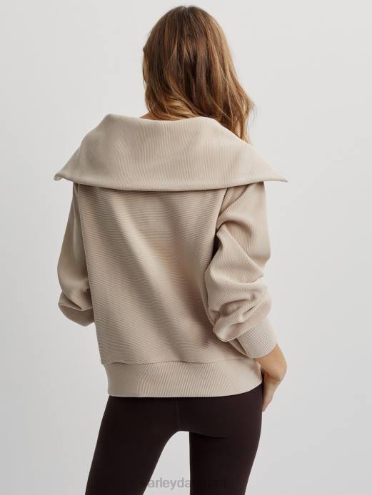 vine pullover med halv lynlås Varley Kvinder L46095 beklædning cement