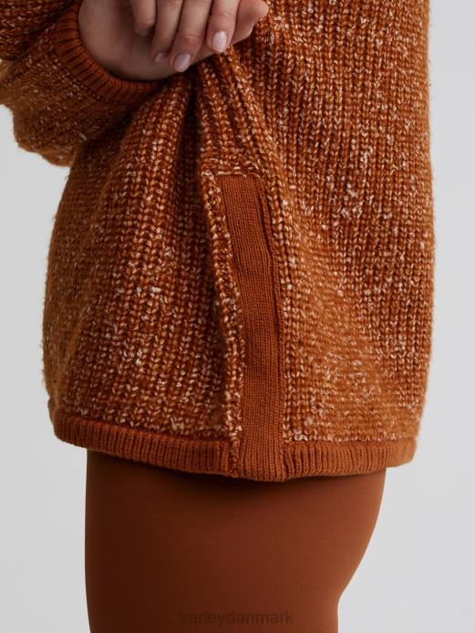 willard pullover med halv lynlås Varley Kvinder L460211 beklædning karamel cafe/hejre speckleknit