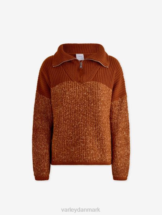 willard pullover med halv lynlås Varley Kvinder L460211 beklædning karamel cafe/hejre speckleknit